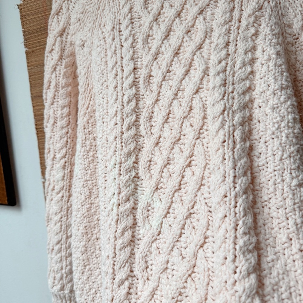 Free People On a Boat Cableknit Slouchy Sweater Dress size large - Picture 4 of 7